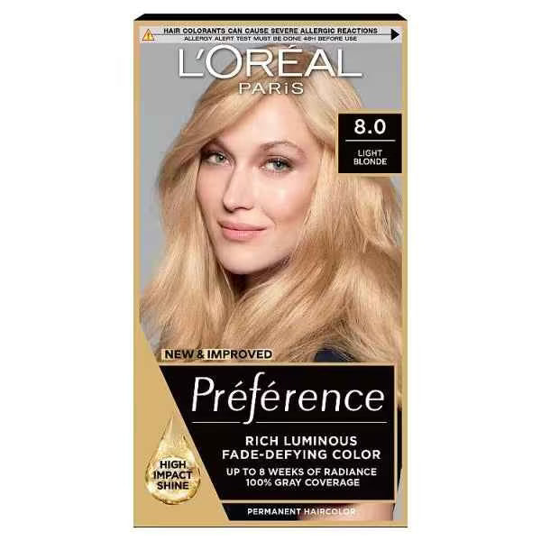 L’OREAL Paris preference Rich luminous fade defying colour - 8.0 LIGHT BLONDE