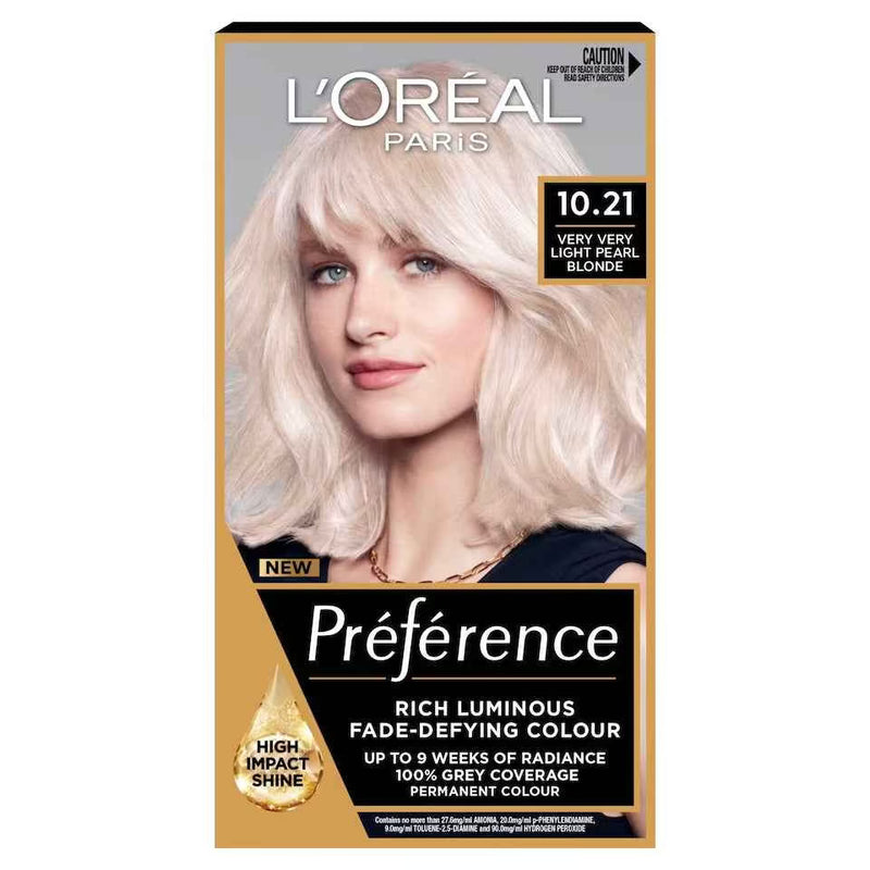 L’OREAL Paris preference Rich luminous fade defying colour - 10.21 VERY VERY LIGHT PEARL BLONDE